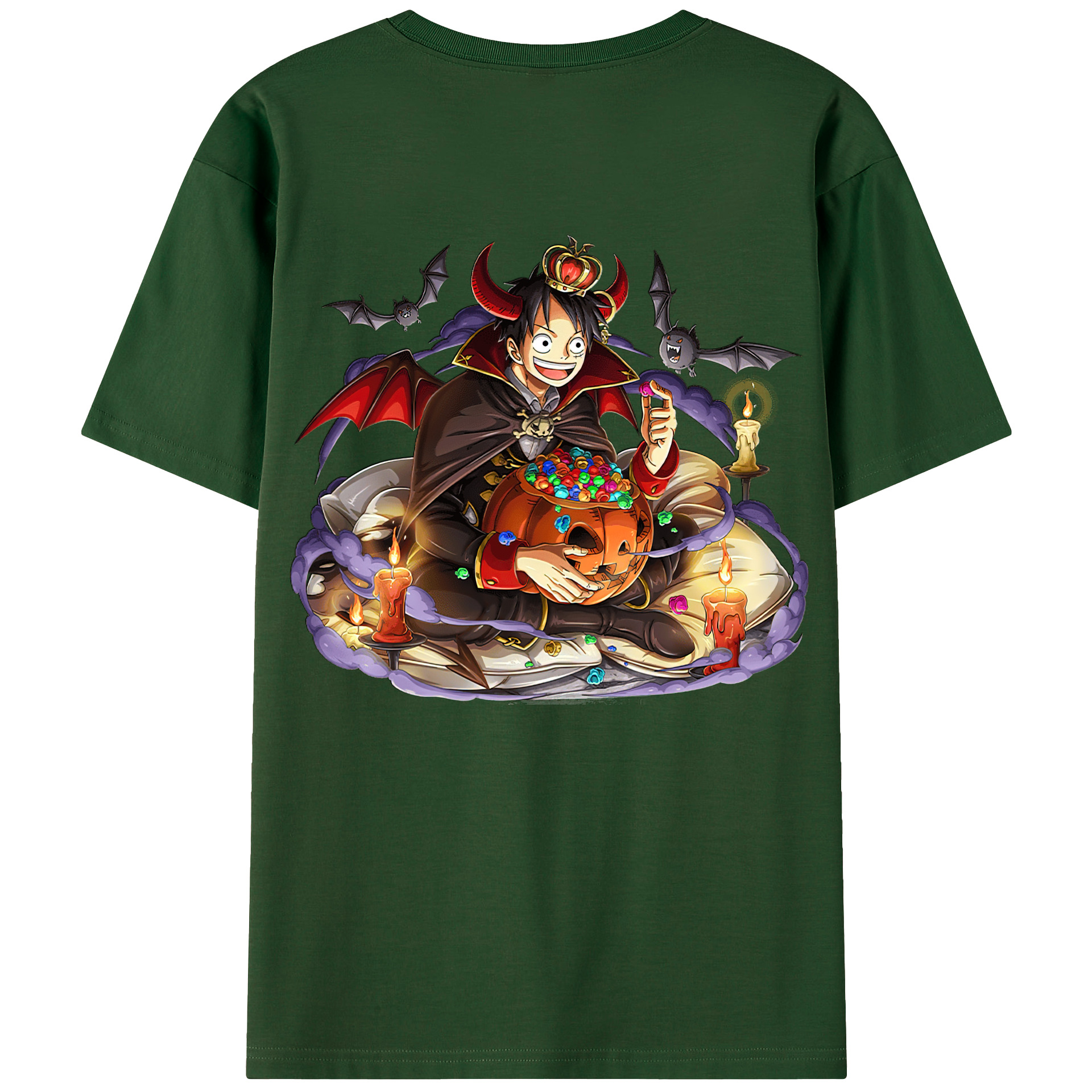ワンピース モンキー・D・ルフィ ONE PIECE Monkey D. Luffy 綿100％半袖Tシャツ（背面プリント）